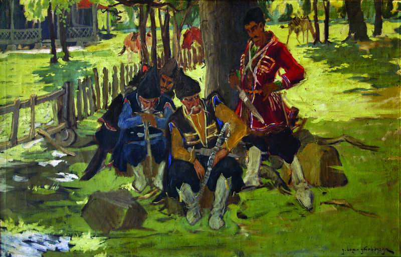 oil on canvas, 60X92,  beginning of XX century, N.Topuridze’s collection