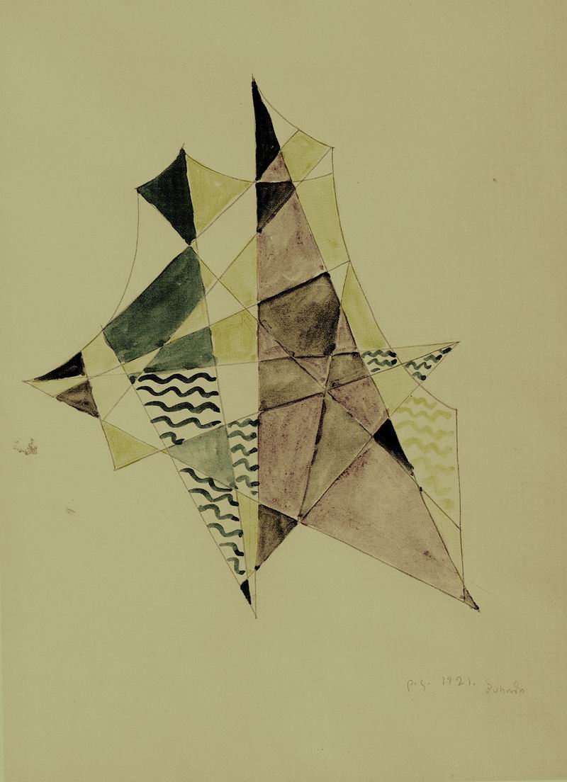 watercolor and pencil on paper 35,5X26, Paris 1921, from Parastashvili collection