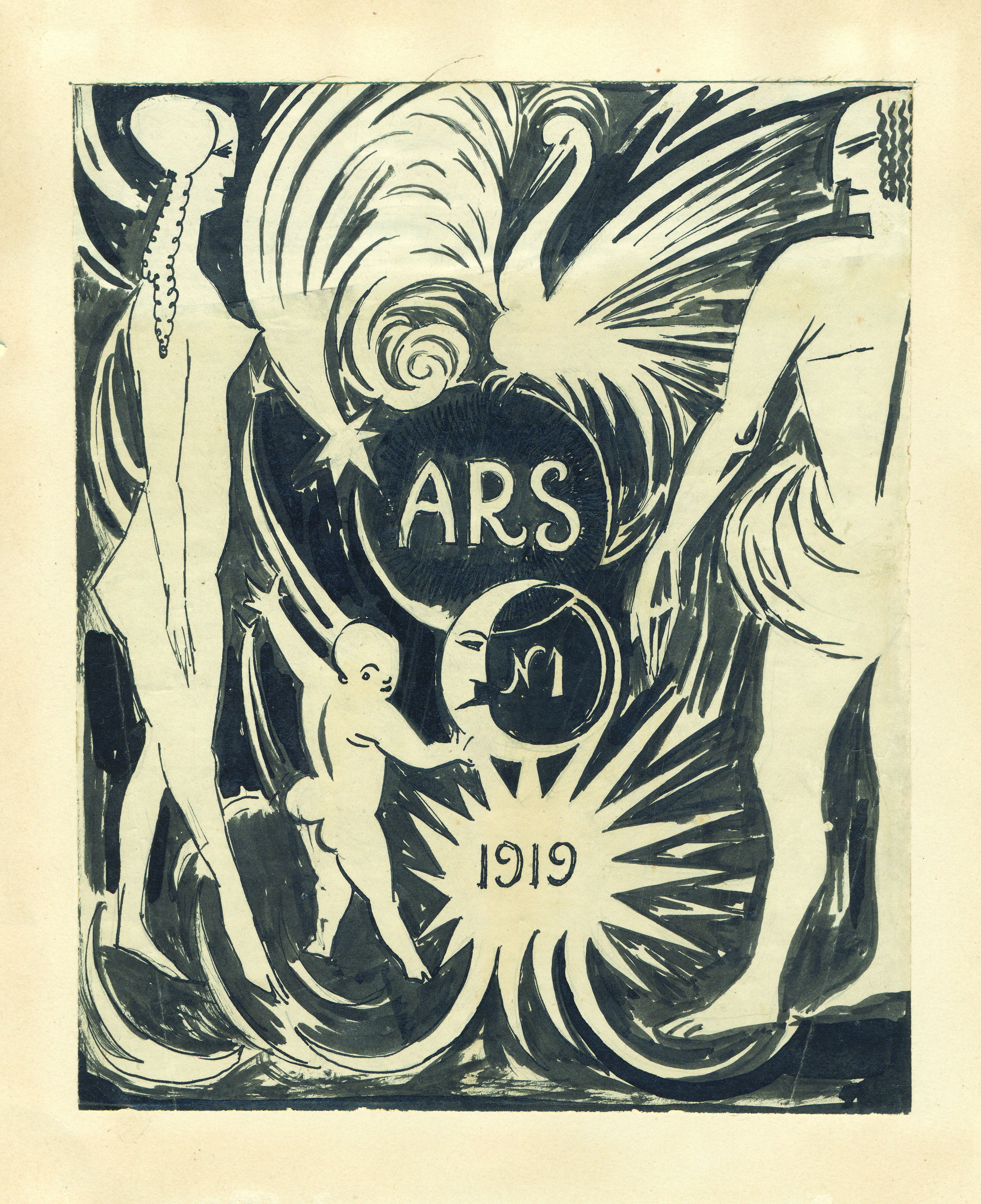 ink, paper, 22.5X17.5 1919