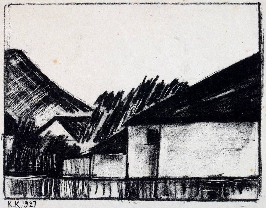 Mtkvari Riverside lithographie, 11x15, 1927