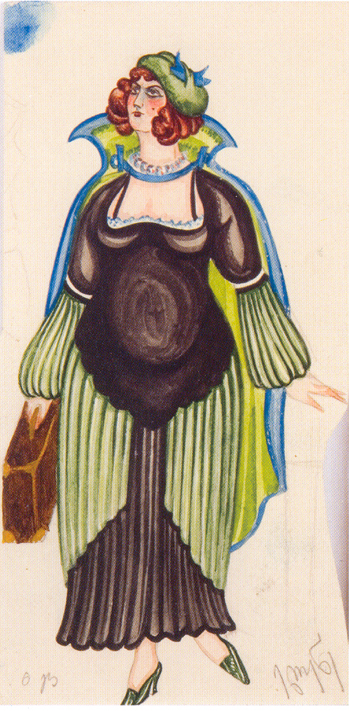 ქაღალდი, ფანქარი, აკვარელი, 31X41, 1935 კოტე მარჯანიშვილის სახელობის თეატრის კოლექცია
