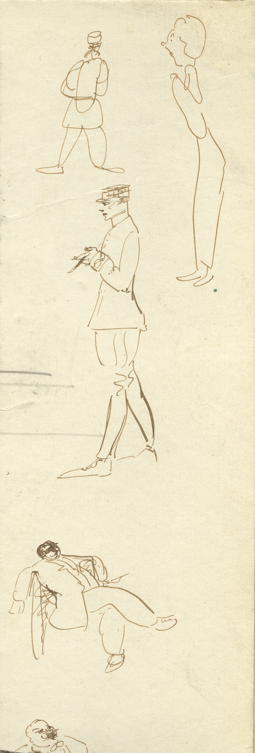 brawn ink on cardboard, 22,5x7,7,  Paris 1925