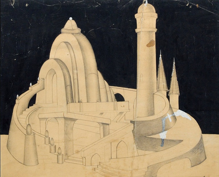 paper, pencil, Indian ink, 45X57, Rustaveli Theatre, 1927-28