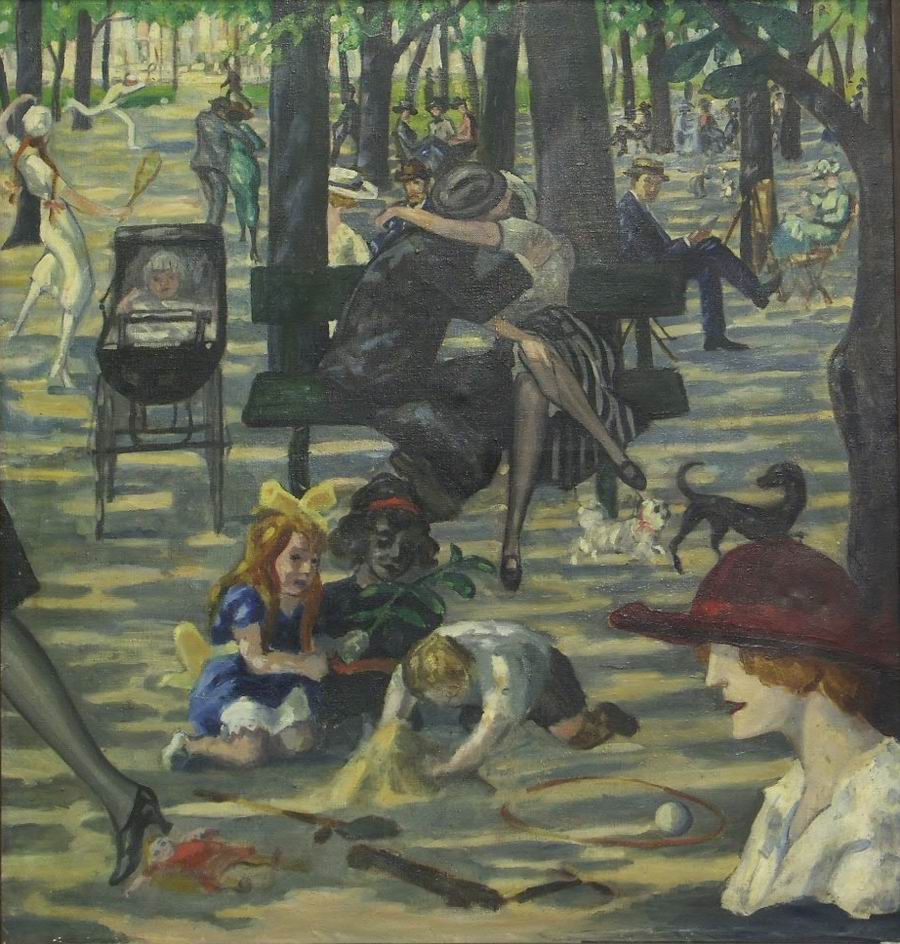 Luxemburg Garden oil on canvas, 108X104, 1920, Paris, Georgian National Museum