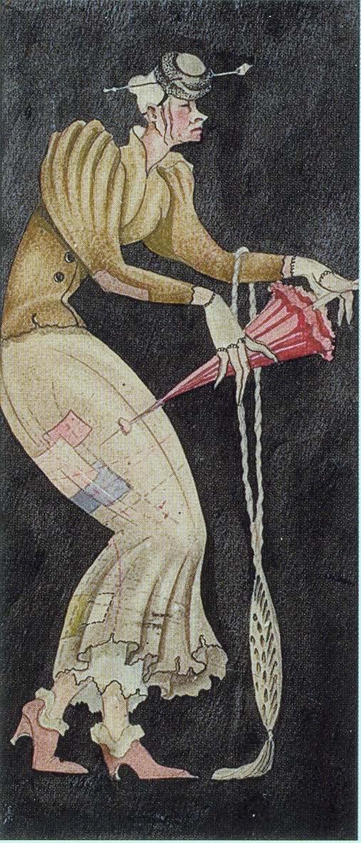 cardboard, pencil, watercolor,  26x12  1932 K.Marjanishvili State Theatre Museum