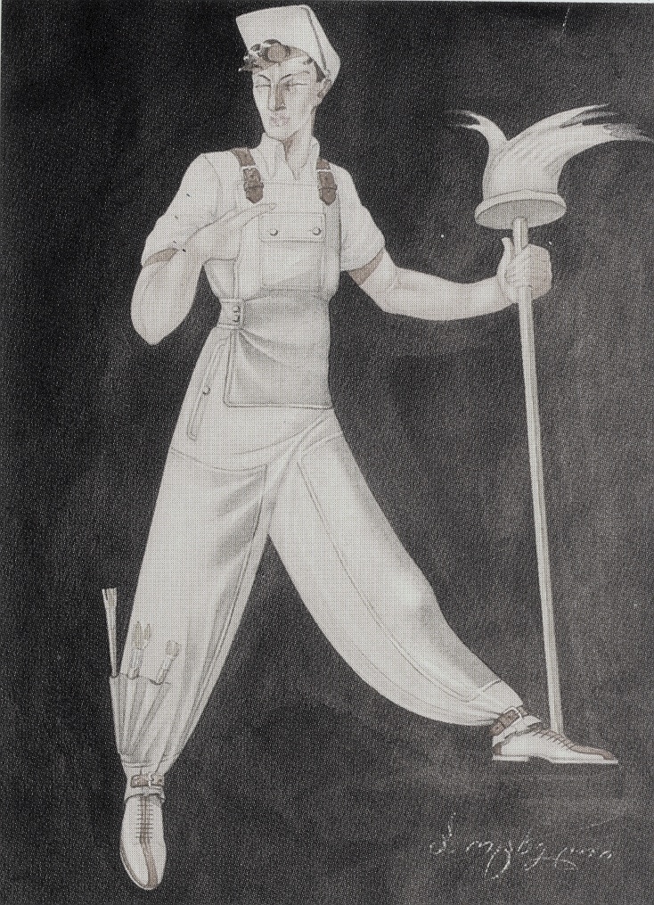 paper, gouache,  42x30 1936 State Museum of Drama, Music, Film and Choreography